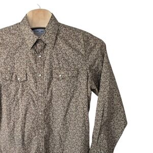 Wrangler Wrancher Western Button Up Shirt Men's L/G Paisley Print Long Sleeve